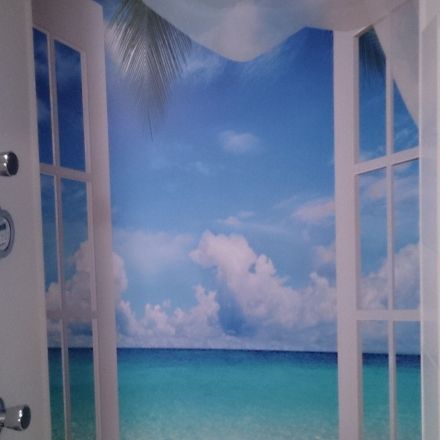 Bad schön gestalten - Fenster im Bad vortäuschen