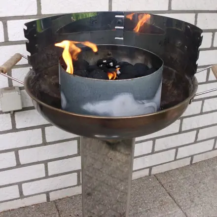 Kohlenpfannen-Größe des Gartengrills anpassen