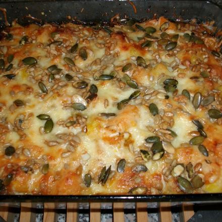 Butternutkürbis-Kartoffel-Auflauf