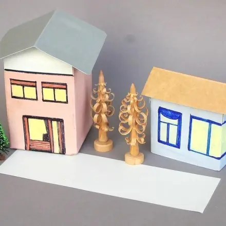 Kleine Häuser aus Tetra Paks basteln