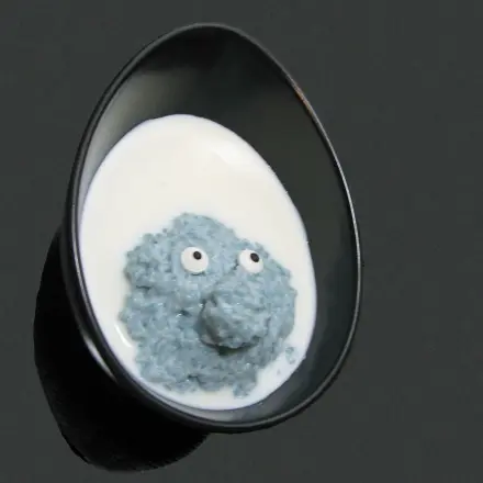 Schlumpf-Milchreis natürlich gefärbt