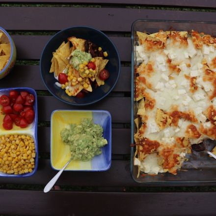 Überbackene Nachos mit Kidneybohnen