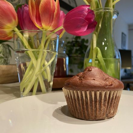 Kalorienarme Birnen-Buttermilch-Kakao-Muffins