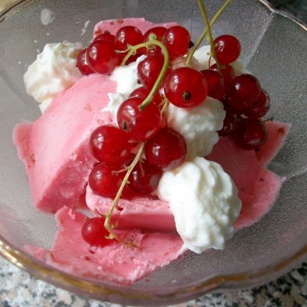 Johannisbeer-Eiscreme mit Bourbon-Vanille