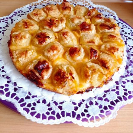 Apfelkuchen mit Vanillepudding