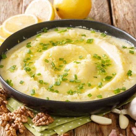 Skordalia - Knoblauch-Kartoffel-Dip aus Kartoffelpüree-Resten