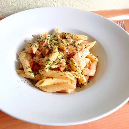 Penne mit Garnelen