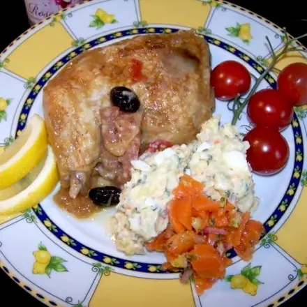 Mediterrane Hähnchenschenkel aus dem Backofen