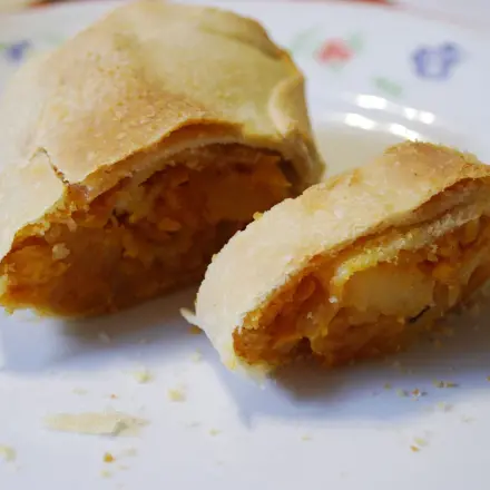 Kürbisstrudel mit Kartoffeln