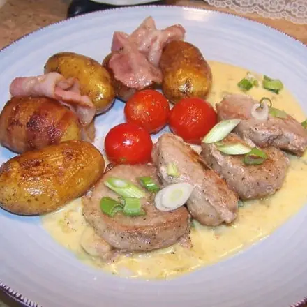 Schweinelendchen mit Speckkartoffeln