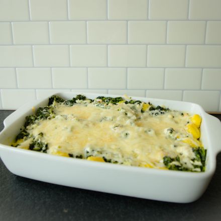 Gnocchiauflauf mit Spinat und Käse