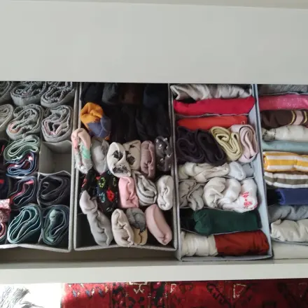 Unterwäsche und Socken platzsparend und übersichtlich aufbewahren