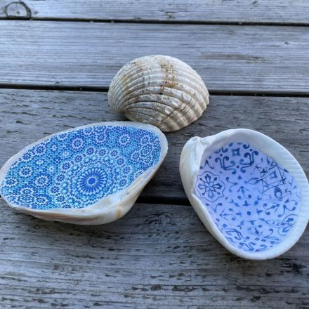 Große Muscheln als Schmuck- oder Schlüsselablage - DIY