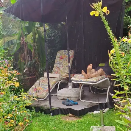 Mückenfrei im Garten chillen mit Moskitonetz