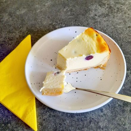 Herbstlicher Käsekuchen mit Weintrauben