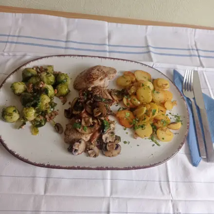 Waidmanns-Filets vom Schwein mit frischen Pilzen