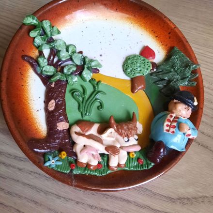 Wandteller mit Fimo dekorieren – Teller-Upcycling