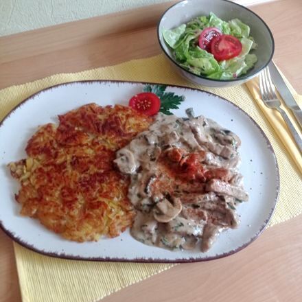 Zürcher Geschnetzeltes mit Berner Rösti