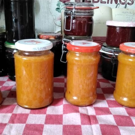 Aprikosenkonfitüre mit Vanille und Orangenlikör