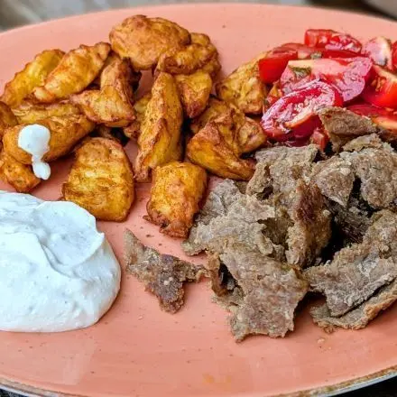 Backpapier Döner aus der Heißluftfritteuse