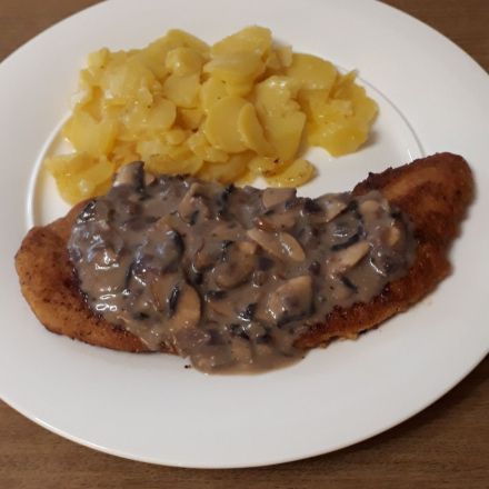 Champignon-Schnitzel mit Kartoffelsalat