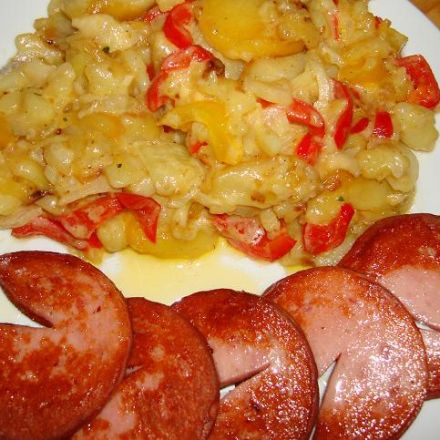 Sahnige Bratkartoffeln mit Jägerschnitzel ohne Panade