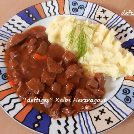 "Deftiges" Kalbs-Herzragout