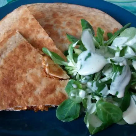 Djuvec Reis im Wrap mit Feldsalat