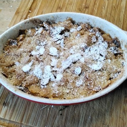 Apfel Crumble aus der Heißluftfritteuse