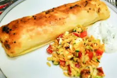 Kartoffel-Spinat-Strudel mit Feta
