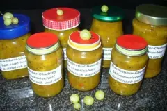 Feurig scharfes s&uuml;&szlig;-saures Stachelbeer-Chutney