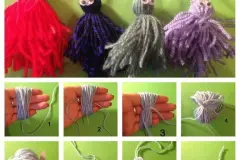 Gespenster basteln aus Wolle