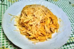 Spaghetti Puten-Carbonara ohne Sahne, laktosefrei