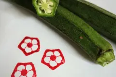 Blumenstempel aus Okraschoten