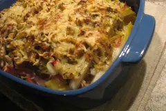 Kartoffel-Chicoree-Auflauf mit Kochschinken