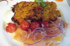 Puffer vom K&uuml;rbis mit R&auml;ucherlachs