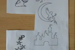 Um mir &uuml;ber die zu verwendenden Silhouetten klar zu werden, habe ich sie erst einmal auf normalem Druckerpapier ausgedruckt, ans Glas gehalten und danach Anzahl und Gr&ouml;&szlig;e festgelegt.
