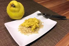 H&auml;hnchen mit indischem Quitten-Chutney