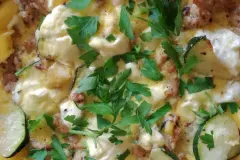 Frittata mit H&uuml;hnerhackfleisch, Schafk&auml;se und Zucchini