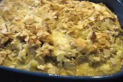 Sahniges Brokkoli-Kartoffel-Gratin mit H&auml;hnchenbrust