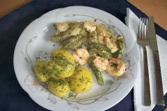 Spargel-Garnelen-Ragout
