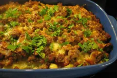 Kartoffel-Karotten-Gratin mit Hack