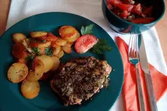 Schweinekoteletts mit Wasabi-Kruste