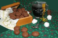 Gebackene Kaffeebohnen mit Cafe Brulot