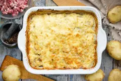Resteverwertung: P&uuml;ree-Sauerkrautauflauf