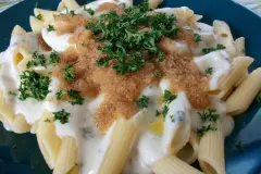 Penne mit Blauschimmelk&auml;se-Sahneso&szlig;e