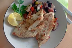 Seelachs mit Ratatouille - Fisch mediterran