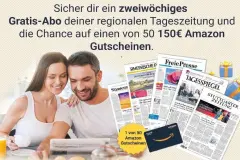 14-Tage-Gratis-Abo erhalten und 50x 150&euro;-Amazon-Gutschein gewinnen!
