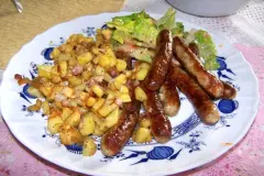 N&uuml;rnberger Bratw&uuml;rste mit Bratkartoffeln