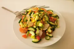 Bunter Salat mit Radieschen und Fr&uuml;hlingszwiebeln